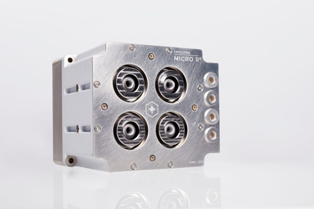enpulsion spotlight article with satsearch on the electric propulsion supply chain - image shows the ENPULSION MICRO R³ Propulsion System