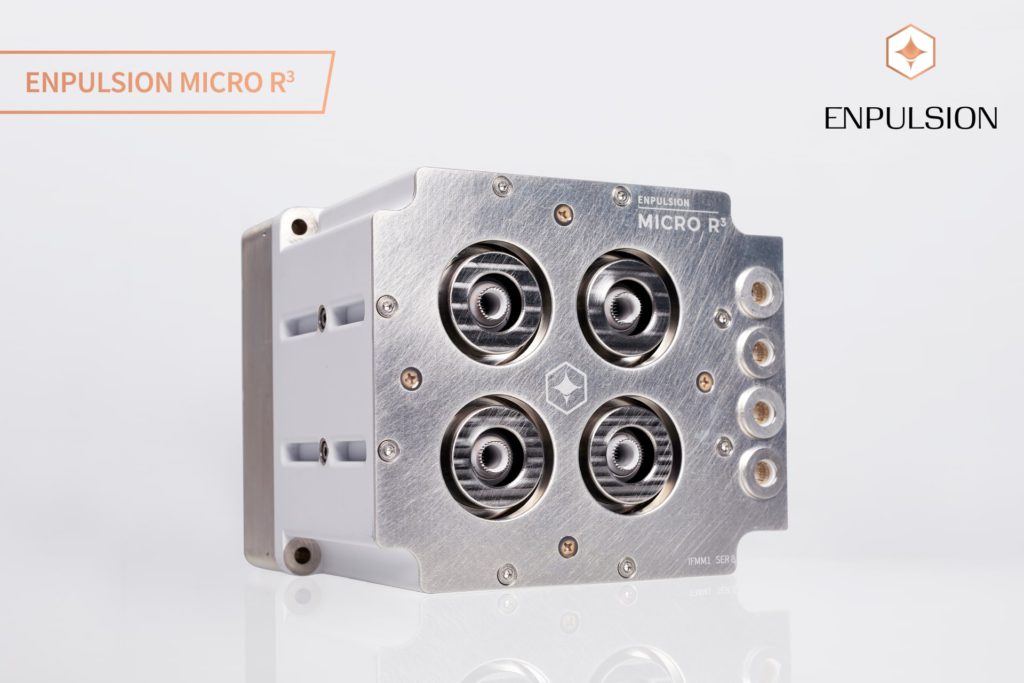 satsearch member enpulsion spotlight article showcasing ENPULSION MICRO R³ propulsion system.