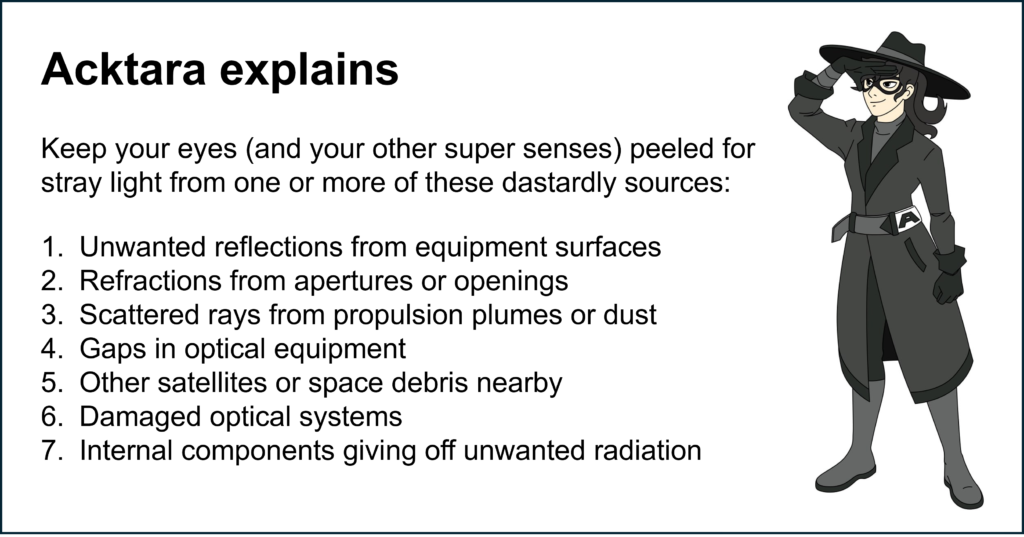 Acktara, aka the Light Trapper, by Acktar explains the common causes of stray light in space missions on satsearch