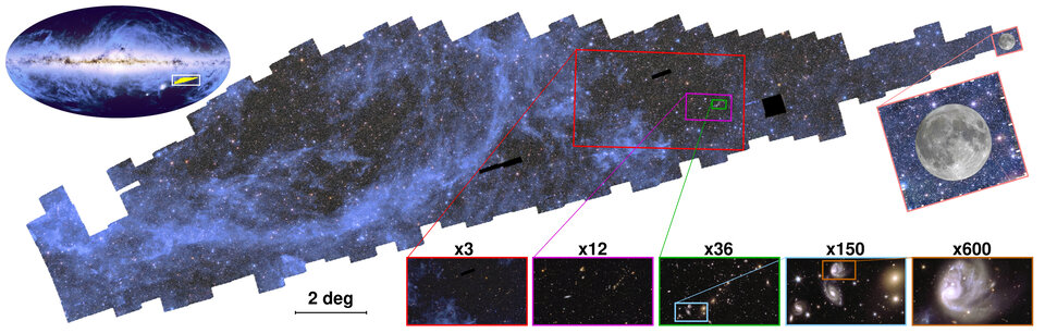 Mosaic of Euclid’s first images (credit: ESA).