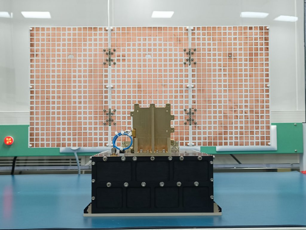 Image of the Varuna satellite, fully deployed with the solar array viewed, mission by PierSight, using satsearch for sourcing and procurement